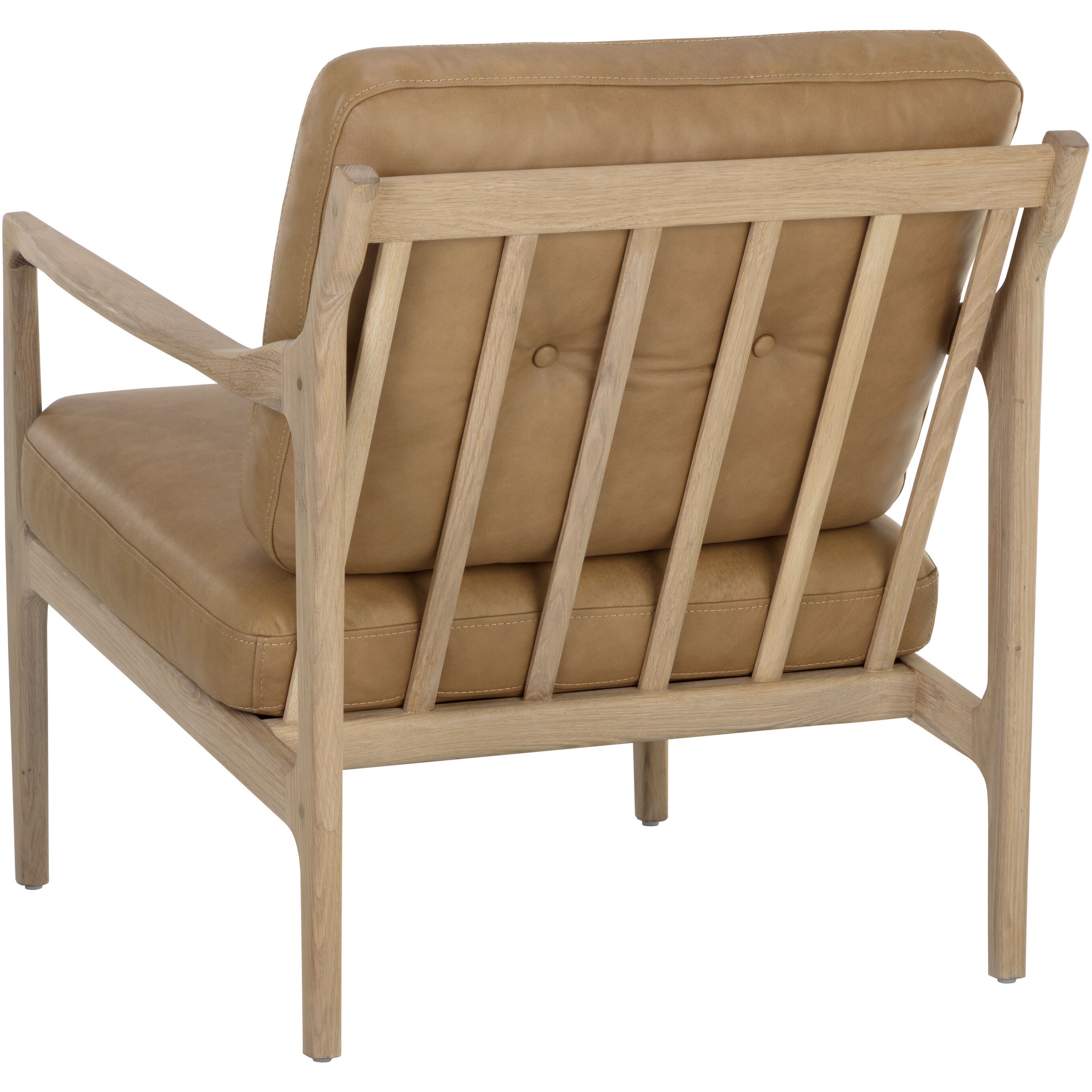 Gilmore Light Oak / Sahara Camel Leather Lounge Chair